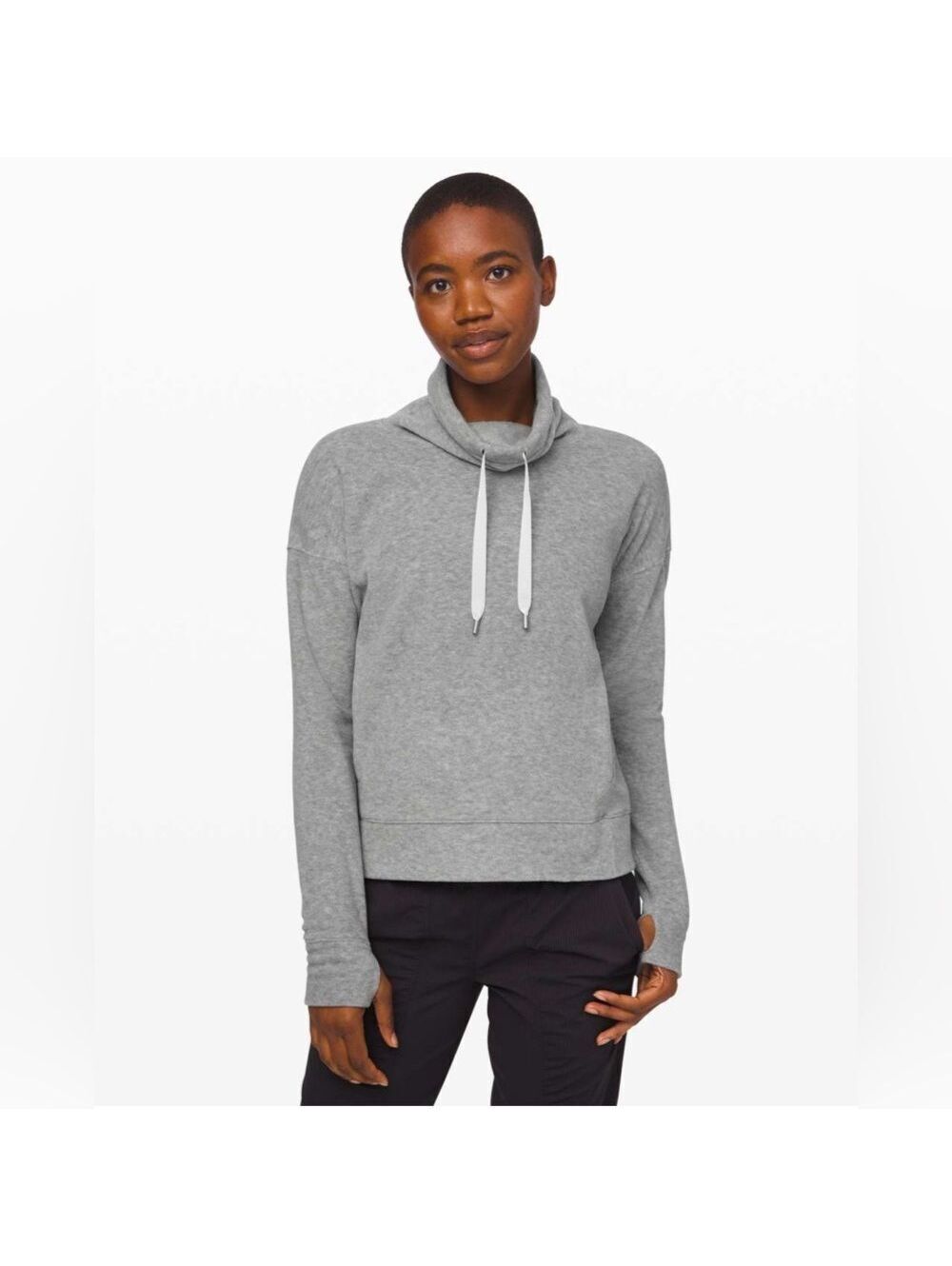 Lululemon Go Forward Pullover in Heathered Core Light Grey Sz 8 (34)